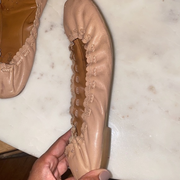 Nude Scalloped Ballet Flats by Chloe - Picture 5 of 8